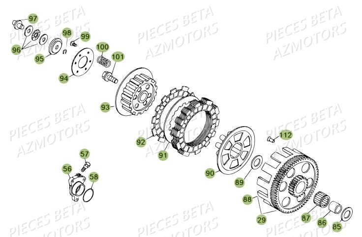 Embrayage Du No Serie 200336 A 299999 BETA Pièces BETA REV 80 - (2014)
