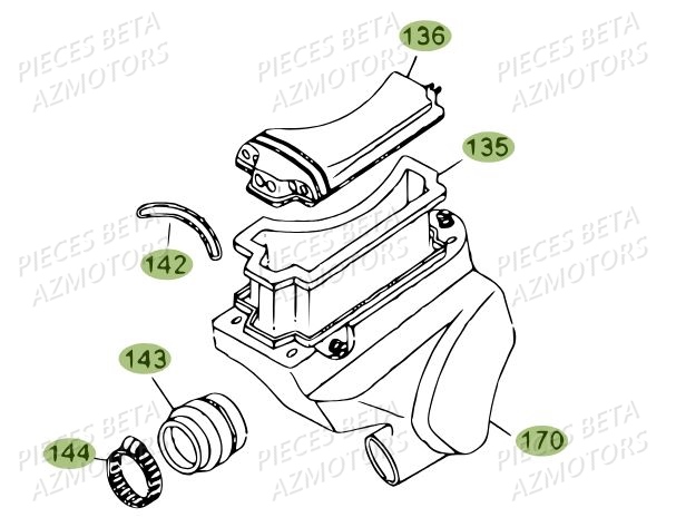 Filtre A Air AZMOTORS Pièces BETA REV 80 - (2014)