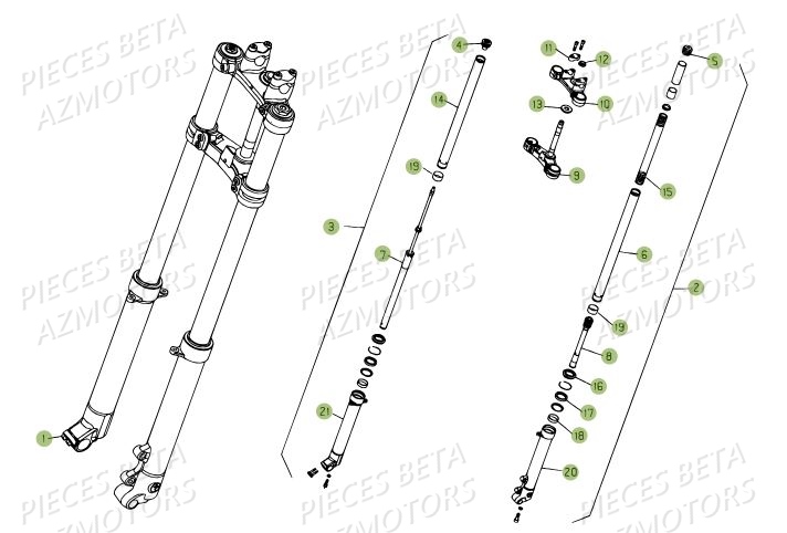 Fourche Du No Serie 200001 A 200335 AZMOTORS Pièces BETA REV 80 - (2014)