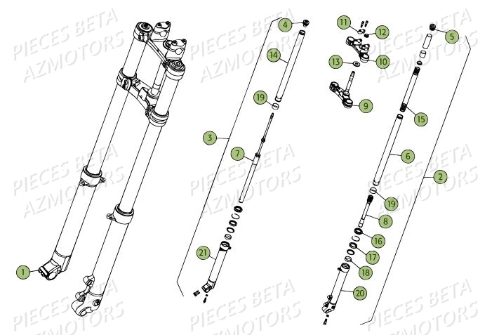 FOURCHE DU No SERIE 200336 A 200378 AZMOTORS REV 80 14