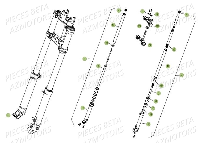 Fourche Du No Serie 200449 A 200609 AZMOTORS Pièces BETA REV 80 - (2014)