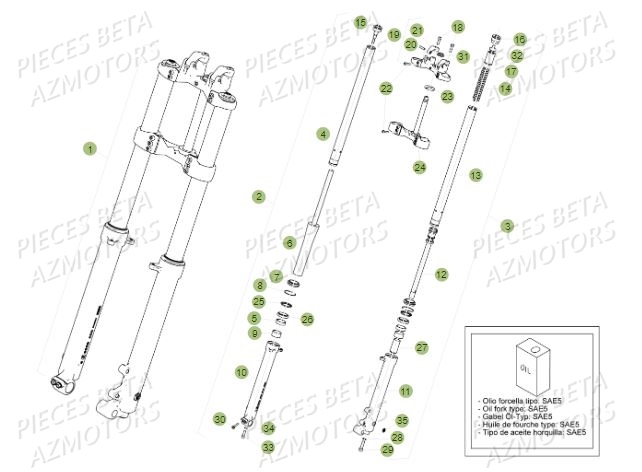 Fourche Du No Serie 200610 A 299999 AZMOTORS Pièces BETA REV 80 - (2014)