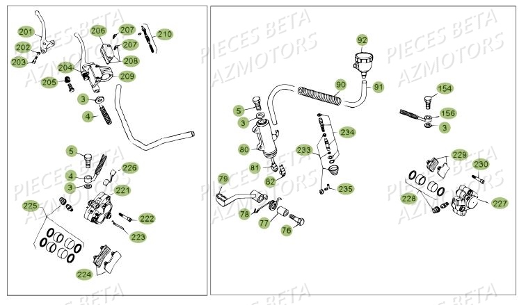 Freins Du No Serie 200379 A 299999 AZMOTORS Pièces BETA REV 80 - (2014)