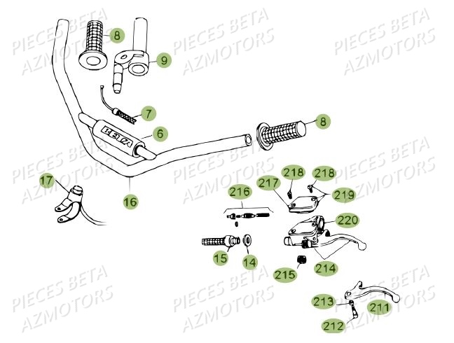 Guidon Du No Serie 200379 A 200448 BETA Pièces BETA REV 80 - (2014)