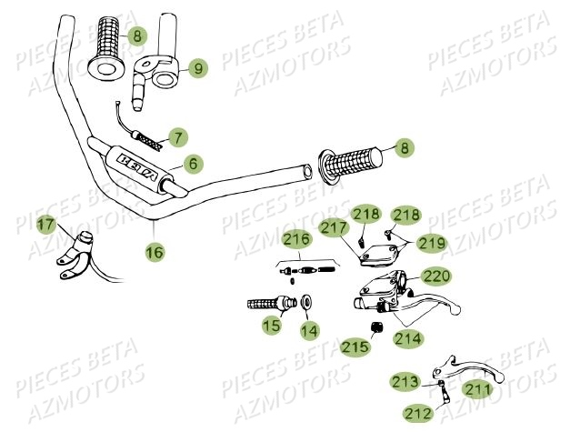 Guidon Du No Serie 200449 A 200609 BETA Pièces BETA REV 80 - (2014)