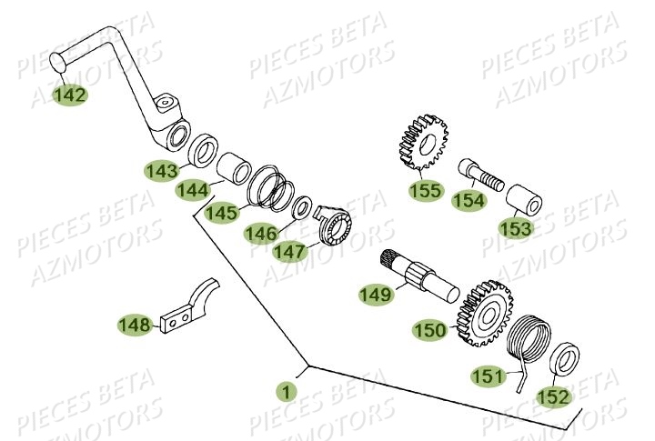 Kick Starter AZMOTORS Pièces BETA REV 80 - (2014)