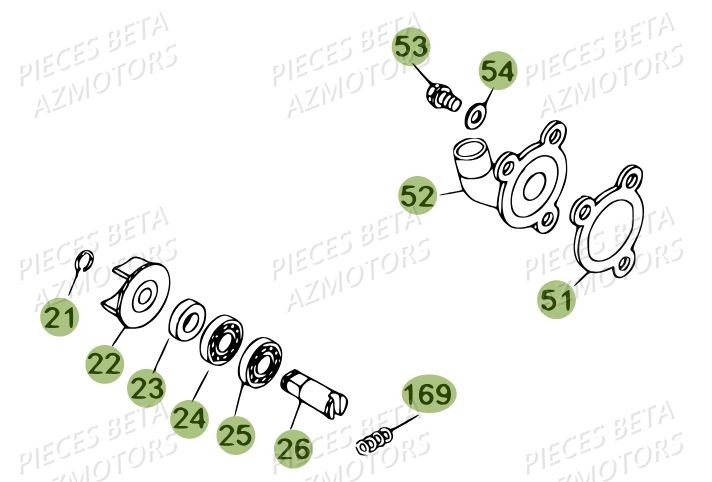 Pompe A Eau AZMOTORS Pièces BETA REV 80 - (2014)