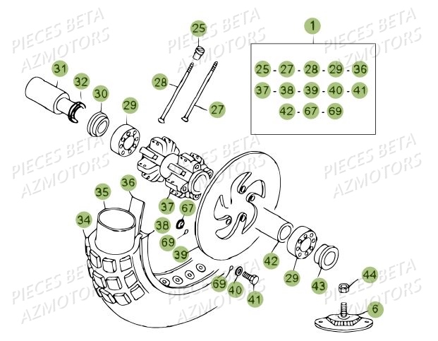 Roue Avant AZMOTORS Pièces BETA REV 80 - (2014)