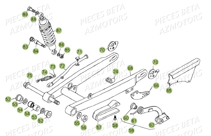 Suspension Arriere BETA Pièces BETA REV 80 - (2014)