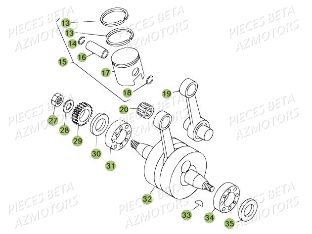 Vilebrequin AZMOTORS Pièces BETA REV 80 - (2014)