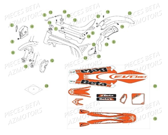 Carenages BETA Pièces BETA REV 80 - (2015)