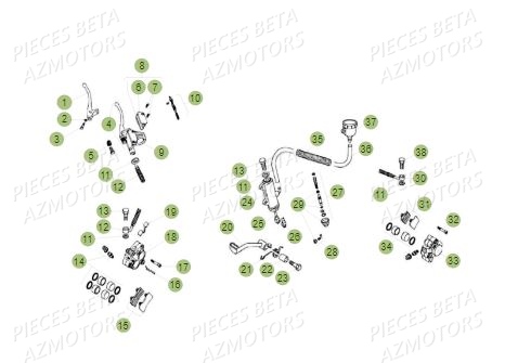 PLAQUETTES PINCES REV-3 ( COUPLE ) BETA pour FREINS de REV 80 15