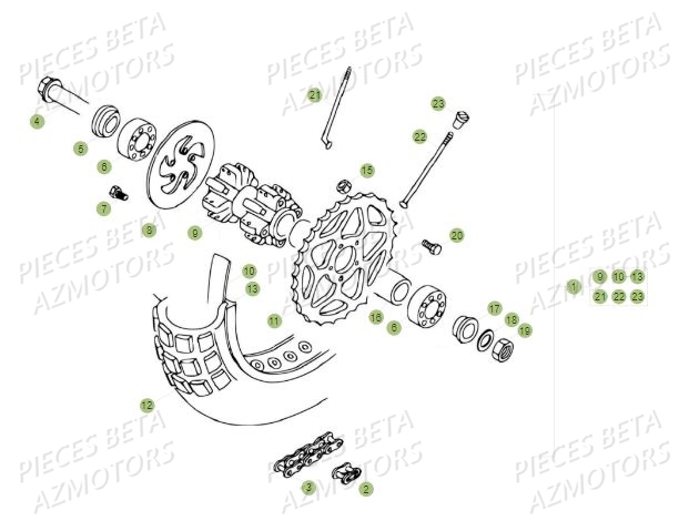 Roue Arriere BETA Pièces BETA REV 80 - (2015)