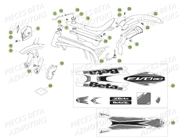 Carenages BETA Pièces BETA REV 80 - (2016)