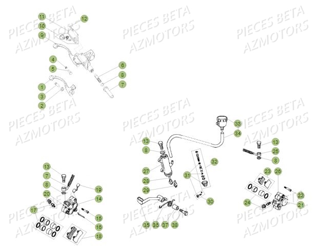 PLAQUETTES PINCES REV-3 ( COUPLE ) BETA pour FREINS de REV 80 16