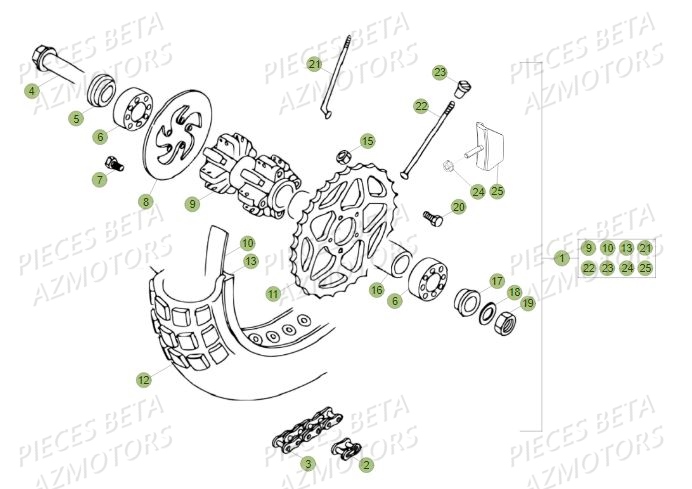 Roue Arriere BETA Pièces BETA REV 80 - (2016)