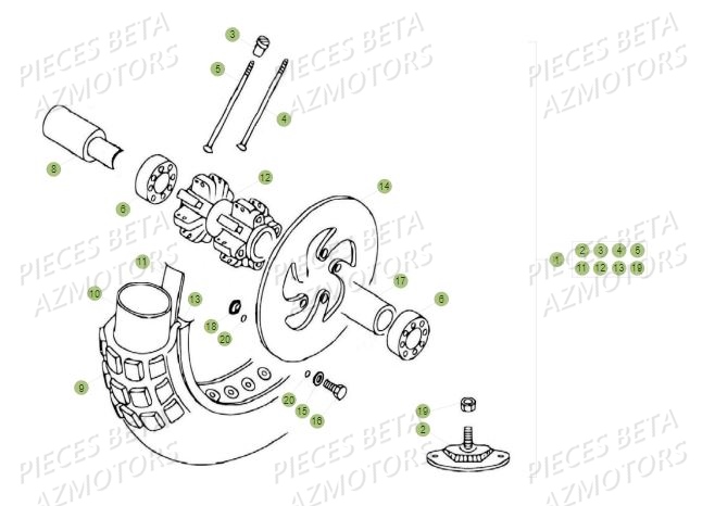Roue Avant BETA Pièces BETA REV 80 - (2016)