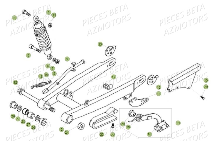 Suspension Arriere BETA Pièces BETA REV 80 - (2016)