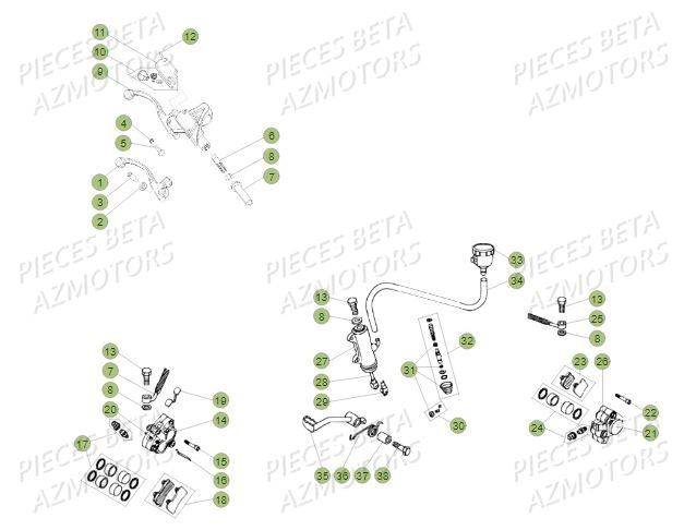 PLAQUETTES PINCES REV-3 ( COUPLE ) BETA pour FREINS de REV 80 17