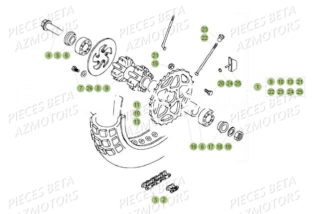 Roue Arriere BETA Pièces BETA REV 80 - (2017)