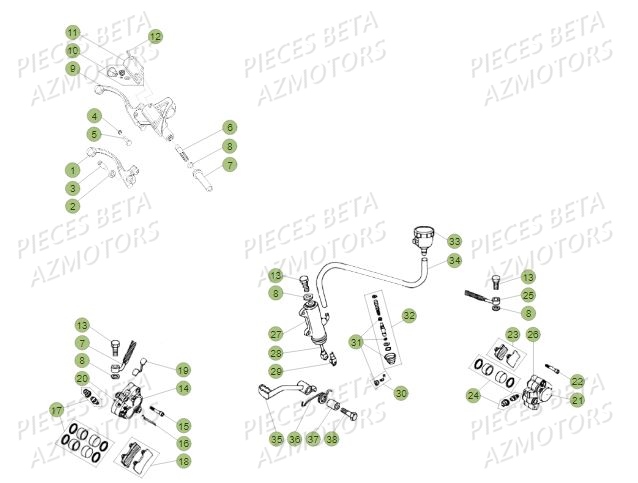 PLAQUETTES PINCES REV-3 ( COUPLE ) BETA pour FREINS de REV 80 18