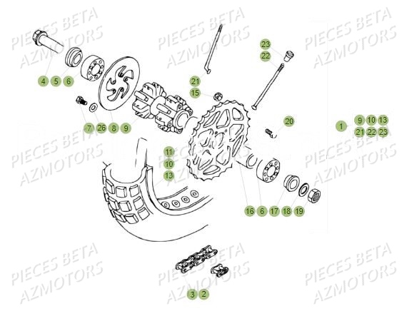 Roue Arriere BETA Pièces BETA REV 80 - (2018)