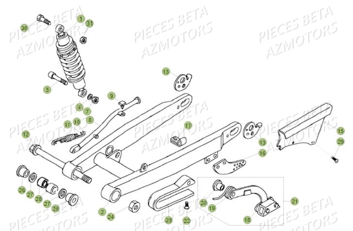 Suspension Arriere BETA Pièces BETA REV 80 - (2018)