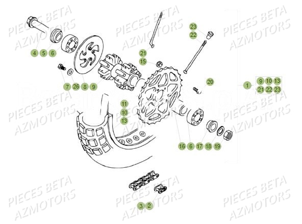 Roue Arriere BETA Pièces BETA REV 80 - (2019)