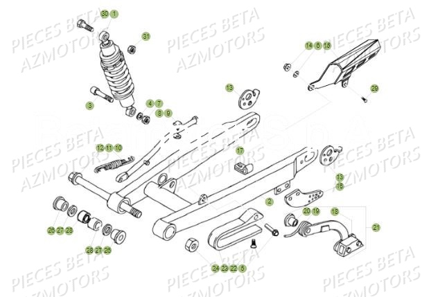 Suspension Arriere BETA Pièces BETA REV 80 - (2019)
