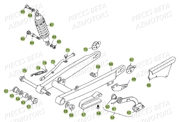 Suspension Arriere BETA Pièces BETA REV 80 JUNIOR - [2009]