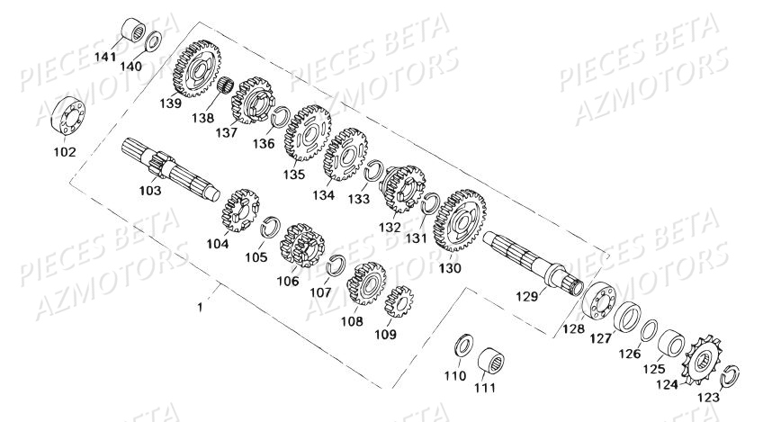 Boite A Vitesses AZMOTORS Pièces BETA REV 80 JUNIOR - (2010-2011)