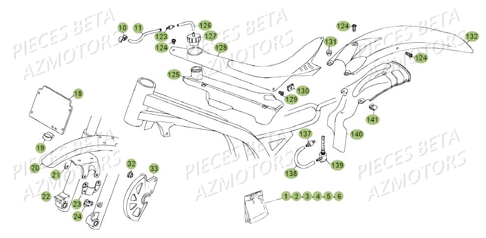 Carenages Du N Serie 0 A 100206 BETA Pièces BETA REV 80 JUNIOR - (2010-2011)