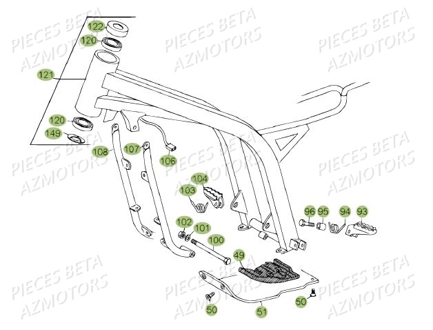 Chassis Du N Serie 100001 A 100299 BETA Pièces BETA REV 80 JUNIOR - (2010-2011)