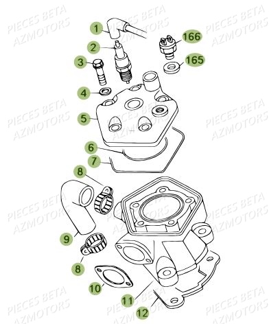 Cylindre AZMOTORS Pièces BETA REV 80 JUNIOR - (2010-2011)