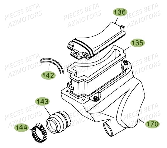 Filtre A Air AZMOTORS Pièces BETA REV 80 JUNIOR - (2010-2011)