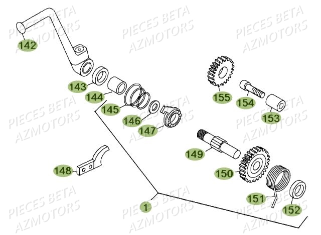 Kick Starter AZMOTORS Pièces BETA REV 80 JUNIOR - (2010-2011)