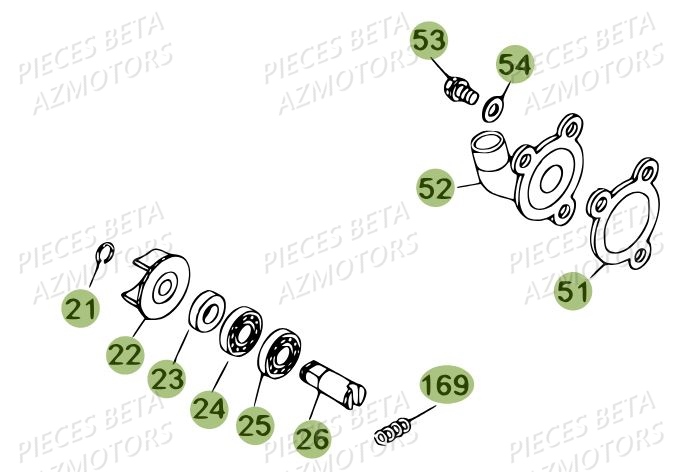 Pompe A Eau AZMOTORS Pièces BETA REV 80 JUNIOR - (2010-2011)