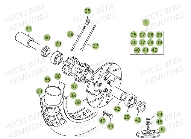 Roue Avant AZMOTORS Pièces BETA REV 80 JUNIOR - (2010-2011)