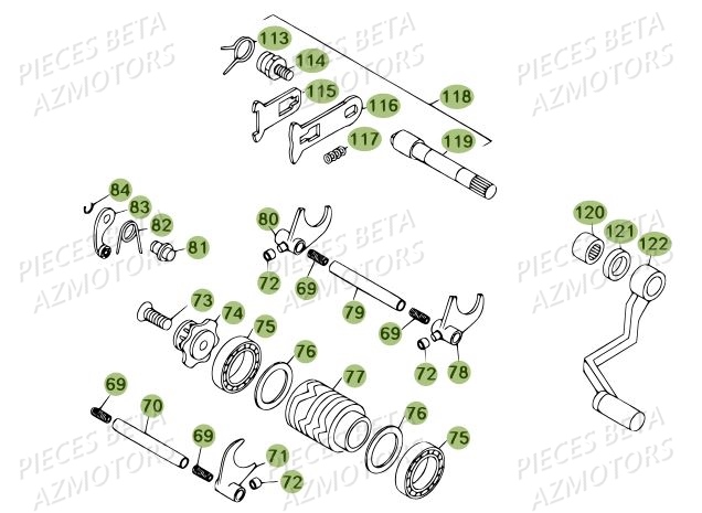 Selecteur AZMOTORS Pièces BETA REV 80 JUNIOR - (2010-2011)