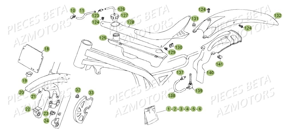 CARENAGES DU No SERIE 0 A 100206 AZMOTORS REV 80 JUNIOR 12