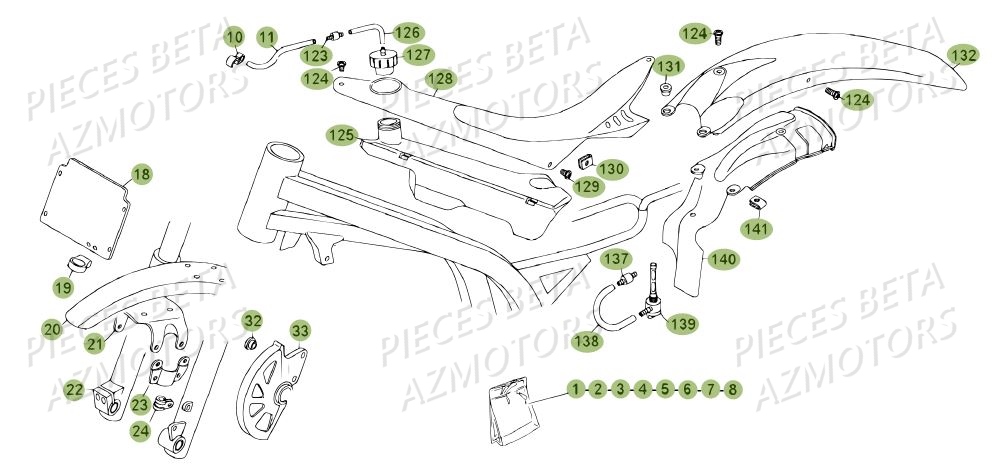 CARENAGES DU No SERIE 100207 A 100218 AZMOTORS REV 80 JUNIOR 12