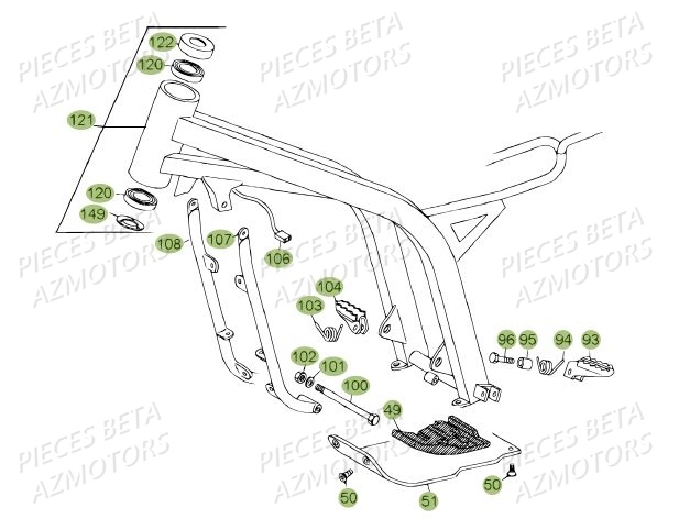 Chassis Du No Serie 100001 A 100299 BETA Pièces BETA REV 80 JUNIOR - (2012)