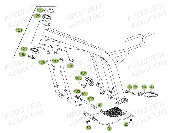 Chassis Du No Serie 100300 A 100401 BETA Pièces BETA REV 80 JUNIOR - (2012)