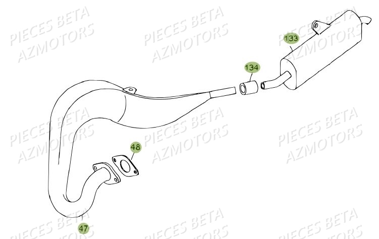 Echappement BETA Pièces BETA REV 80 JUNIOR - (2012)