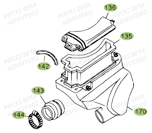 Filtre A Air BETA Pièces BETA REV 80 JUNIOR - (2012)