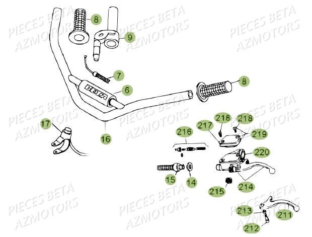 Guidon BETA Pièces BETA REV 80 JUNIOR - (2012)