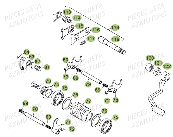 SELECTEUR DE VITESSES AZMOTORS REV 80 JUNIOR 12