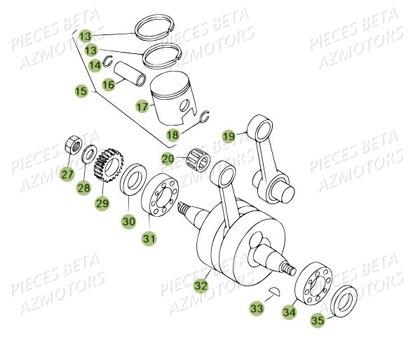 Vilebrequin BETA Pièces BETA REV 80 JUNIOR - (2012)