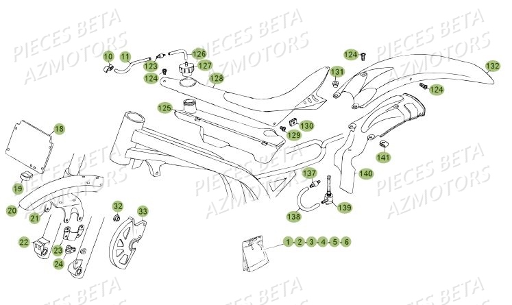 CARENAGES DU No SERIE 0 A 100206 AZMOTORS REV 80 JUNIOR 13