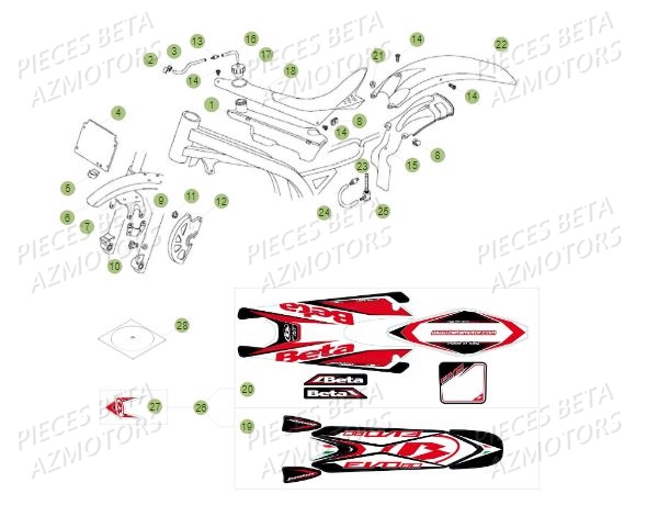 CARENAGES DU No SERIE 100402 A 199999 AZMOTORS REV 80 JUNIOR 13